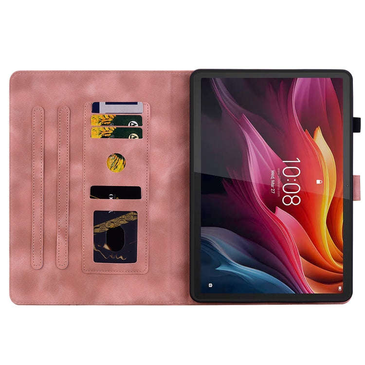 For Lenovo Tab K11 Plus Lily Embossed Leather Tablet Case(Pink)