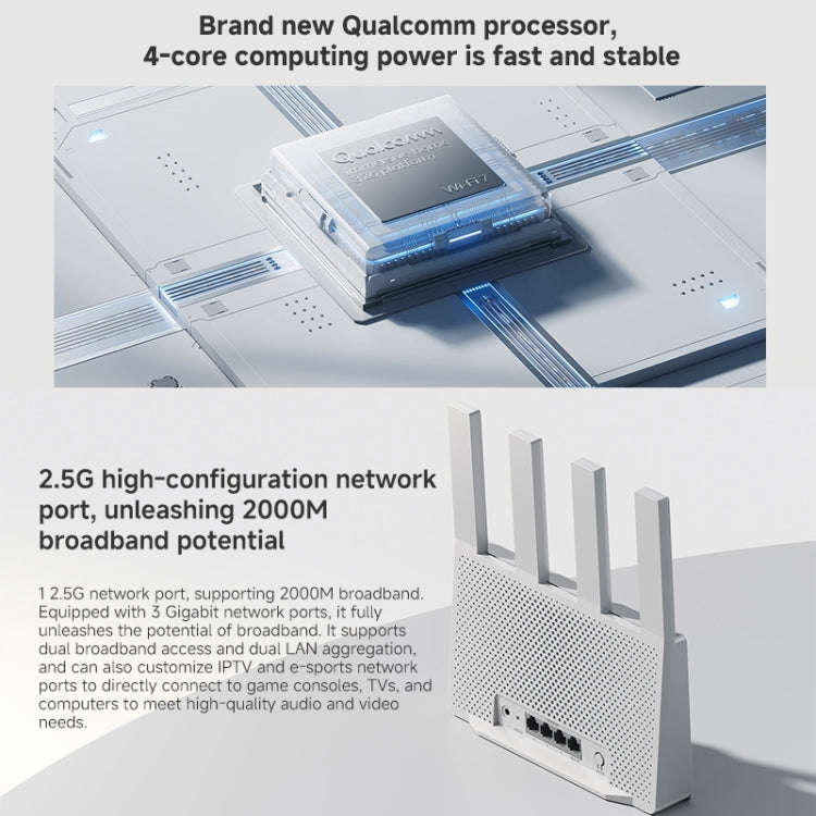 Xiaomi Router BE3600 WiFi7 2.5G Port Dual Band, US Plug(White)
