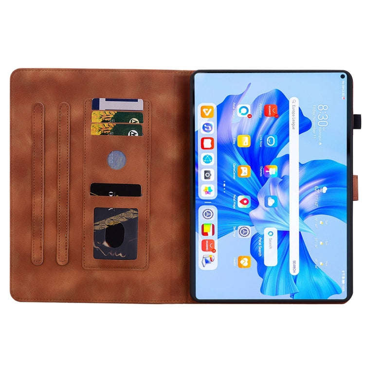 For Huawei MatePad Pro 11 2022 Lily Embossed Leather Tablet Case(Brown)