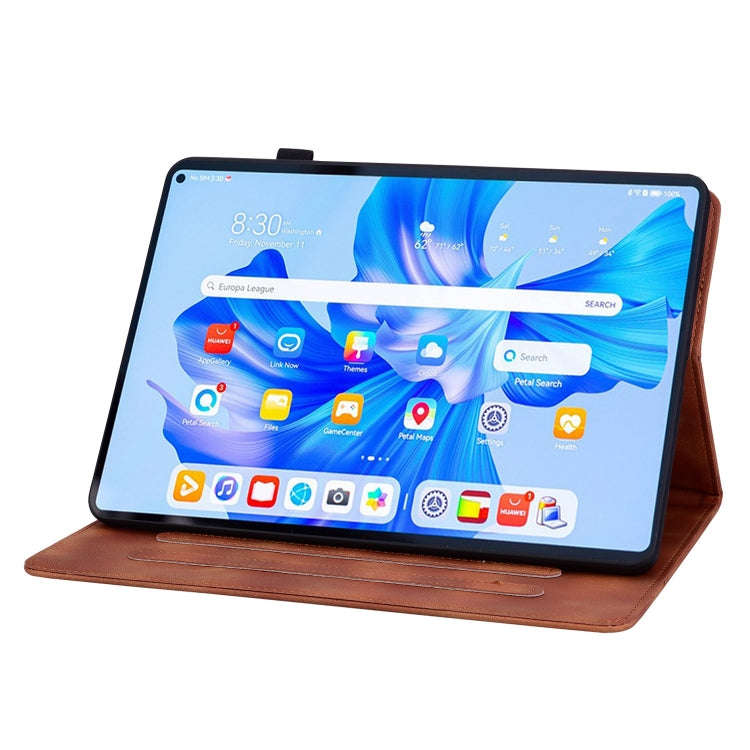 For Huawei MatePad Pro 11 2022 Lily Embossed Leather Tablet Case(Brown)