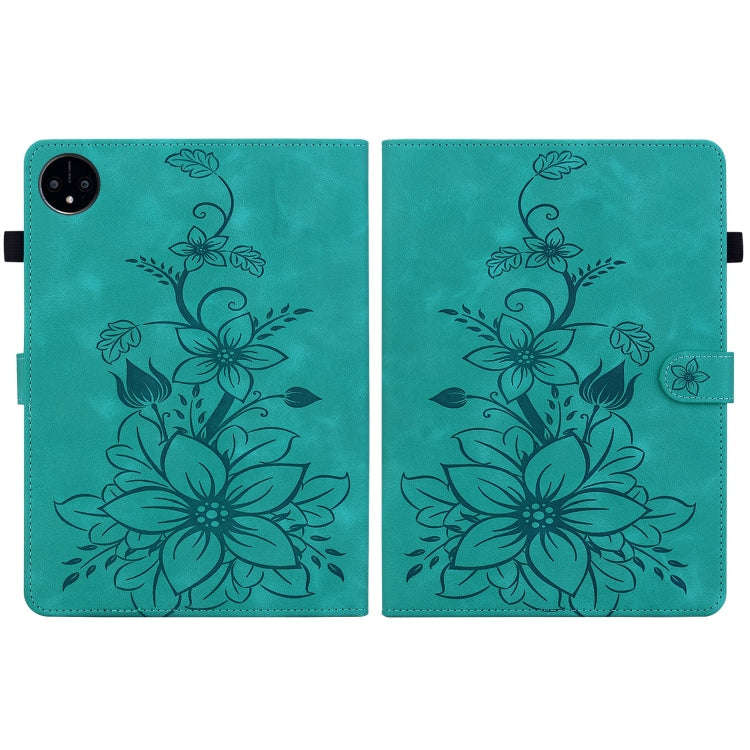 For Huawei MatePad Pro 11 2022 Lily Embossed Leather Tablet Case(Green)