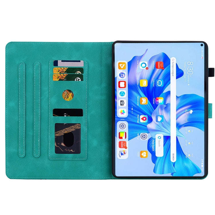 For Huawei MatePad Pro 11 2022 Lily Embossed Leather Tablet Case(Green)