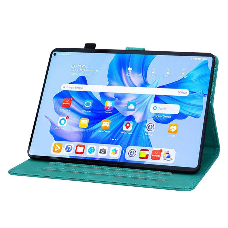For Huawei MatePad Pro 11 2022 Lily Embossed Leather Tablet Case(Green)