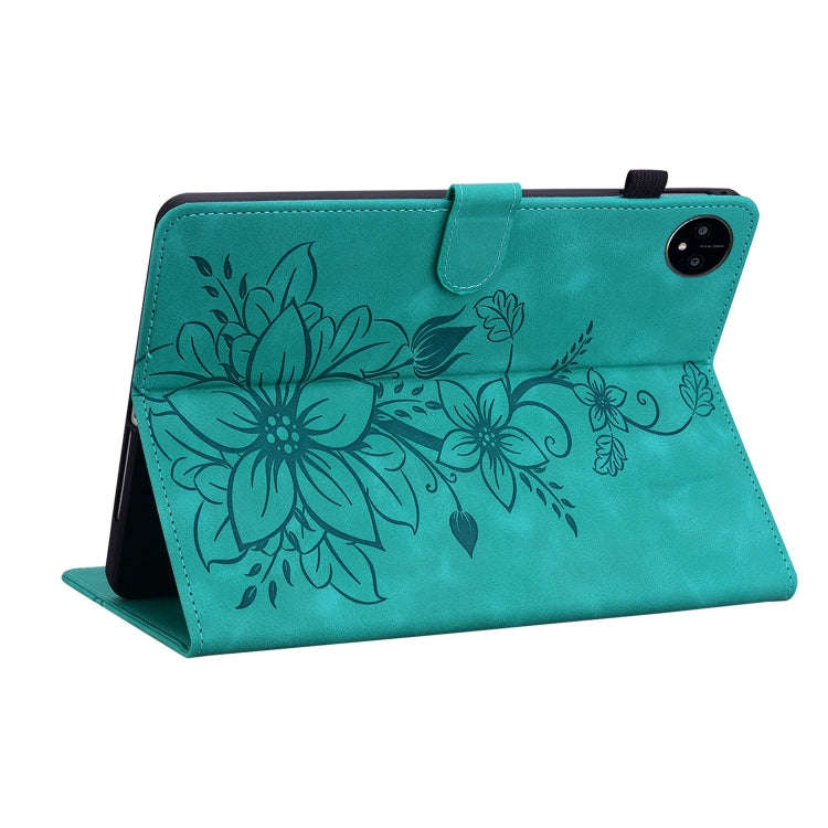 For Huawei MatePad Pro 11 2022 Lily Embossed Leather Tablet Case(Green)