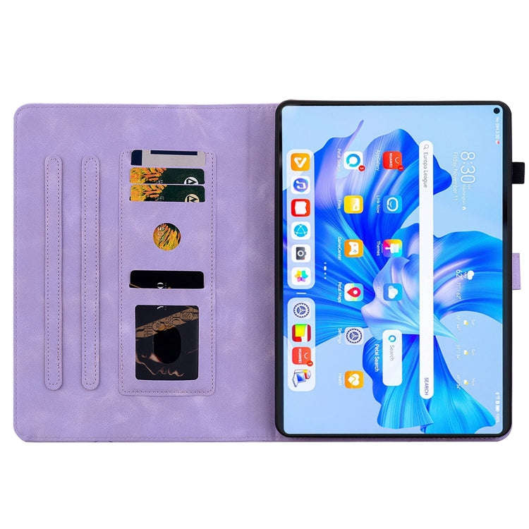 For Huawei MatePad Pro 11 2022 Lily Embossed Leather Tablet Case(Purple)