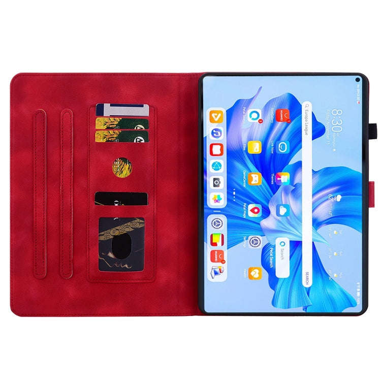 For Huawei MatePad Pro 11 2022 Lily Embossed Leather Tablet Case(Red)