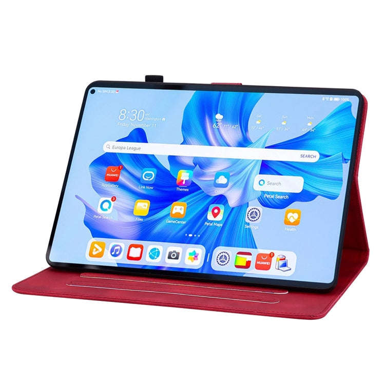 For Huawei MatePad Pro 11 2022 Lily Embossed Leather Tablet Case(Red)