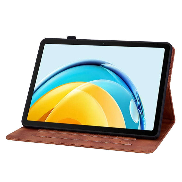 For Huawei MatePad SE 10.4 Lily Embossed Leather Tablet Case(Brown)