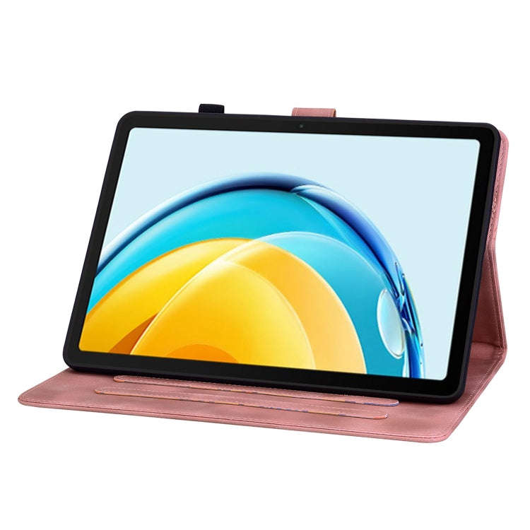 For Huawei MatePad SE 10.4 Lily Embossed Leather Tablet Case(Pink)