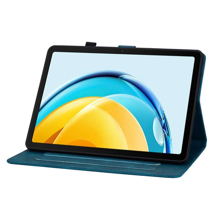 For Huawei MatePad SE 10.4 Lily Embossed Leather Tablet Case(Dark Blue)