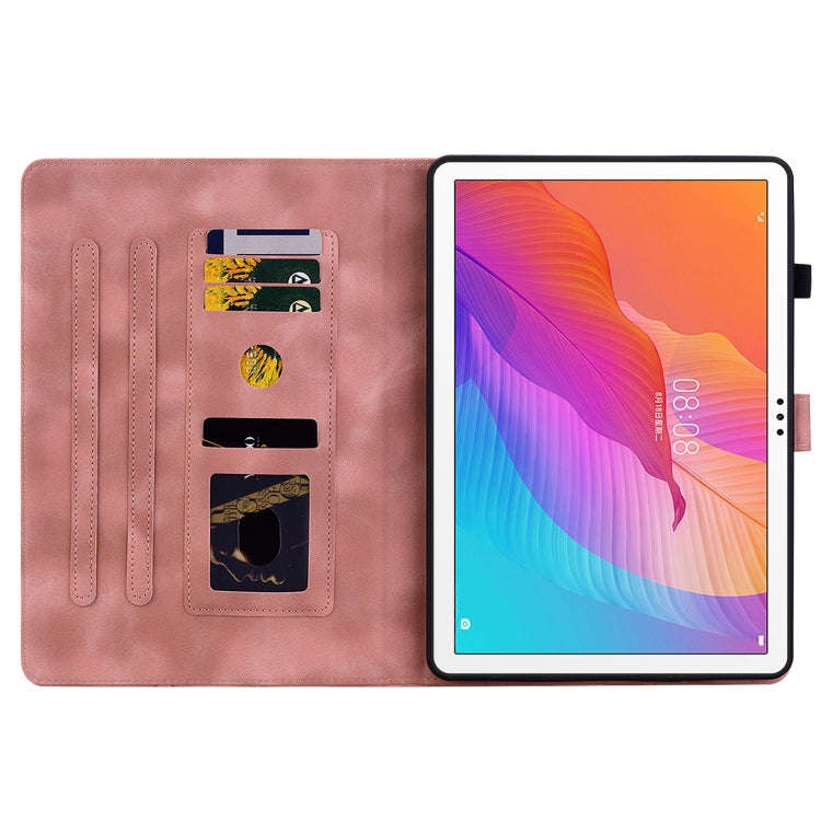For Huawei MatePad T 10s / Enjoy Tablet 2 Lily Embossed Leather Tablet Case(Pink)