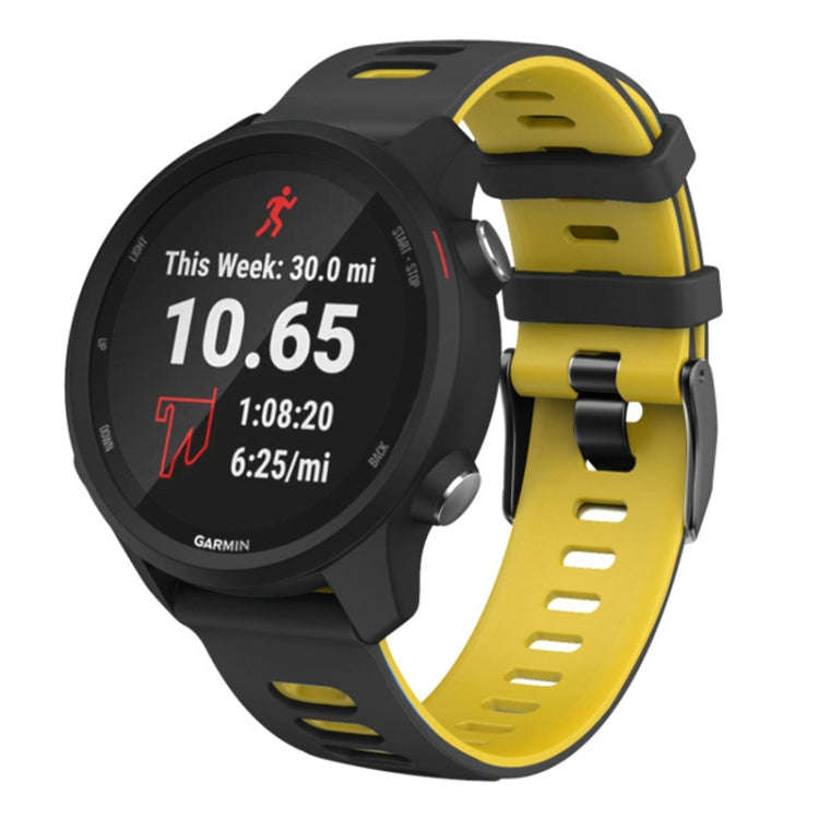 20mm For Huawei Watch GT2e 42mm / Samsung Galaxy Watch Active 2 Silicone Watch Band(Black+Yellow)