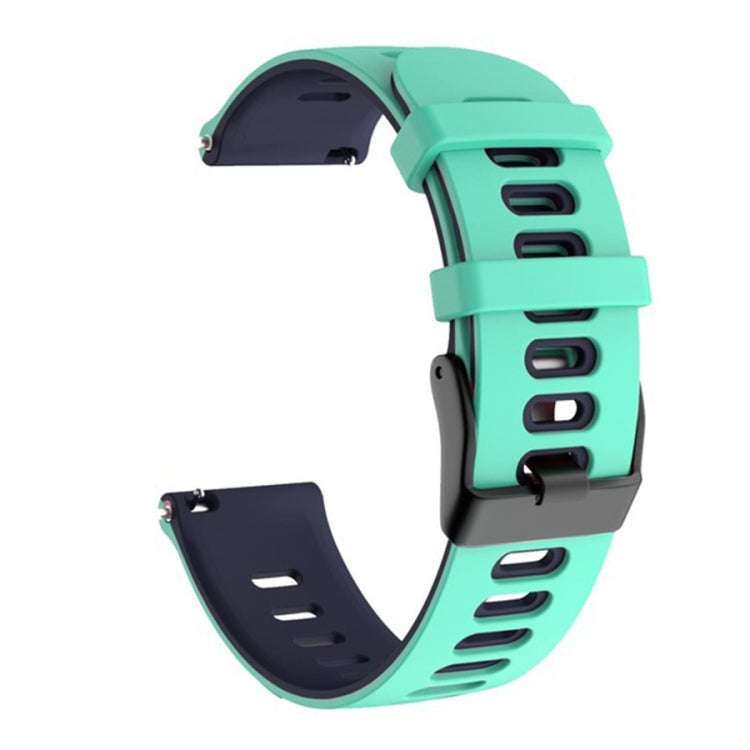 20mm For Huawei Watch GT2e 42mm / Samsung Galaxy Watch Active 2 Silicone Watch Band(Teal+Blue)
