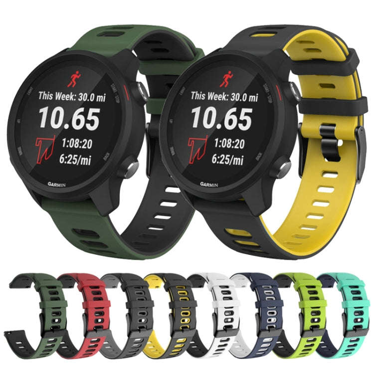20mm For Huawei Watch GT2e 42mm / Samsung Galaxy Watch Active 2 Silicone Watch Band(Teal+Blue)