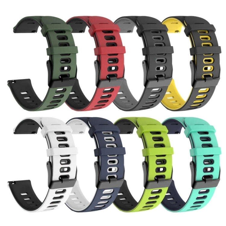 20mm For Huawei Watch GT2e 42mm / Samsung Galaxy Watch Active 2 Silicone Watch Band(Teal+Blue)