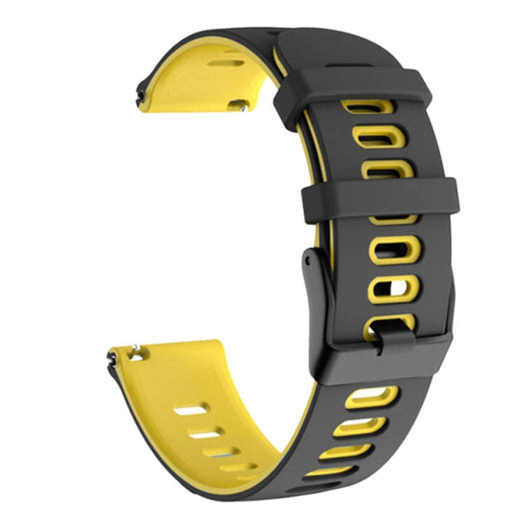22mm For Huawei Watch GT2e 46mm Silicone Watch Band(Black+Yellow)