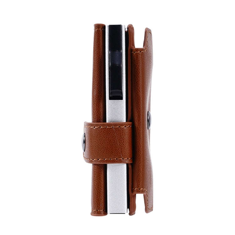 FY2401 RFID Anti-magnetic Triple Fold Crazy Horse Texture PU Card Bag(Brown)