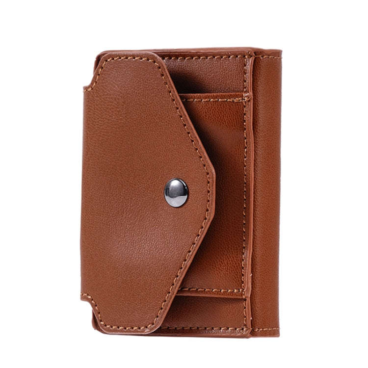 FY2401 RFID Anti-magnetic Triple Fold Crazy Horse Texture PU Card Bag(Brown)