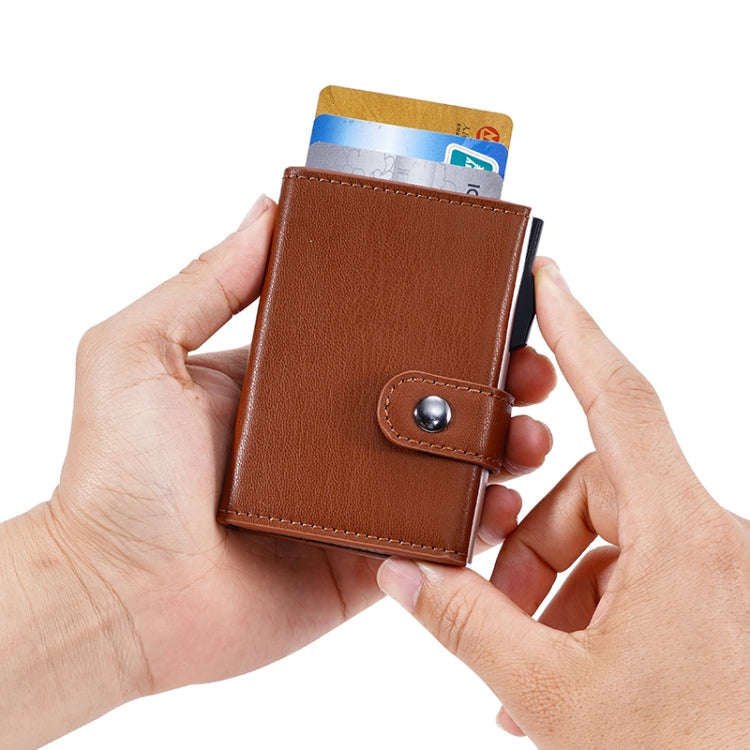 FY2401 RFID Anti-magnetic Triple Fold Crazy Horse Texture PU Card Bag(Brown)