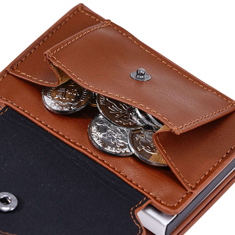 FY2401 RFID Anti-magnetic Triple Fold Crazy Horse Texture PU Card Bag(Brown)