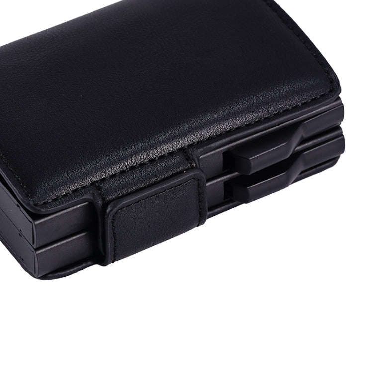 FY2403 RFID Anti-magnetic Crazy Horse Texture PU Dual Box Card Bag(Black)