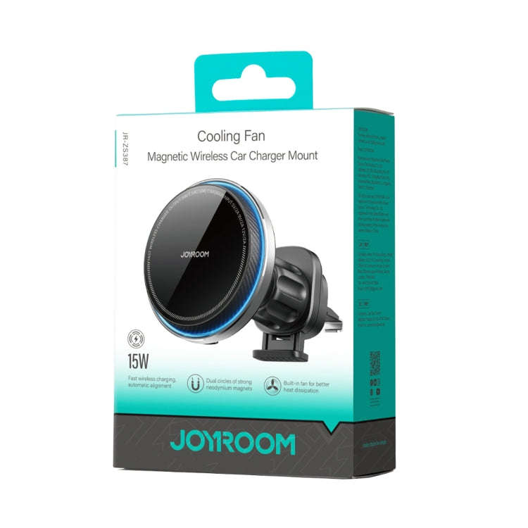 JOYROOM JR-ZS387 Cooling Fan Magnetic Car Wireless Charger Holder(Black)
