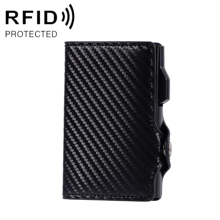 FY2404 RFID Anti-magnetic Double Ear Buckle PU Card Bag(Black)