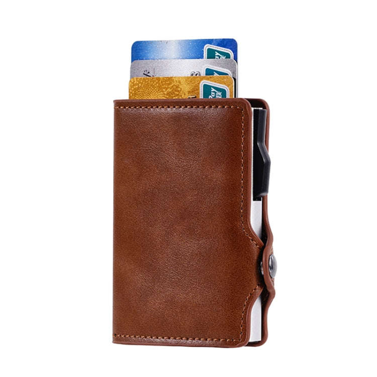 FY2404 RFID Anti-magnetic Double Ear Buckle PU Card Bag(Black)