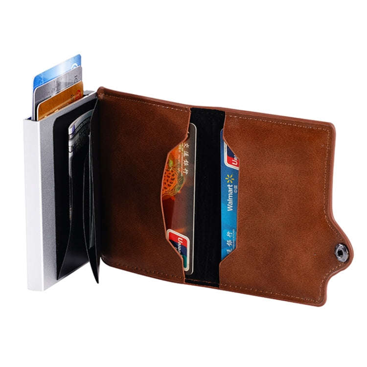 FY2404 RFID Anti-magnetic Double Ear Buckle PU Card Bag(Black)