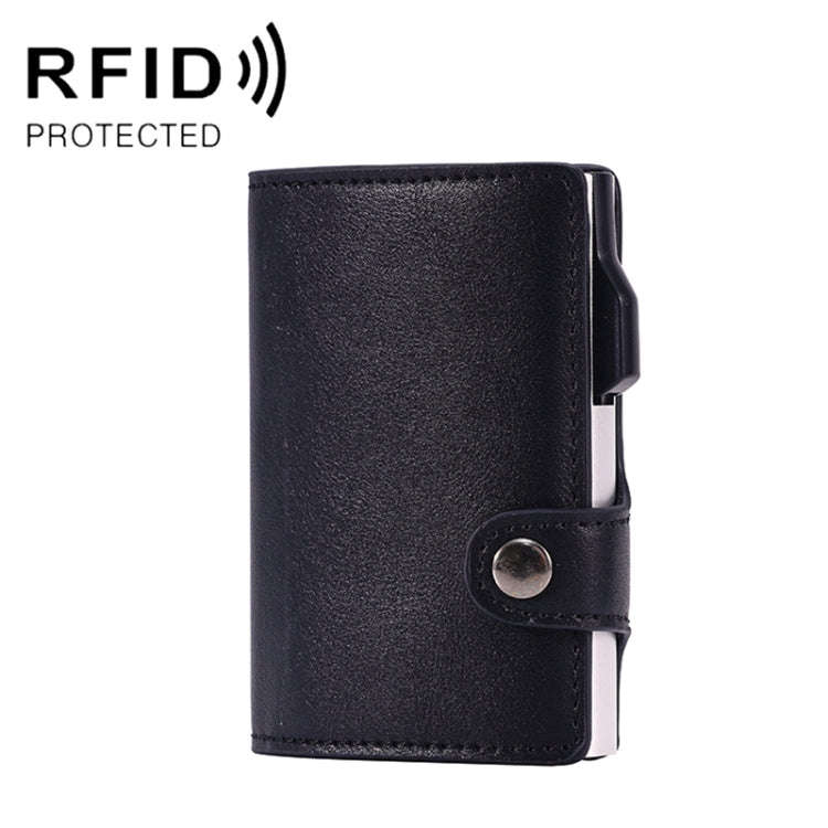 FY2405 RFID Anti-magnetic Crazy Horse Texture PU Card Bag(Black)