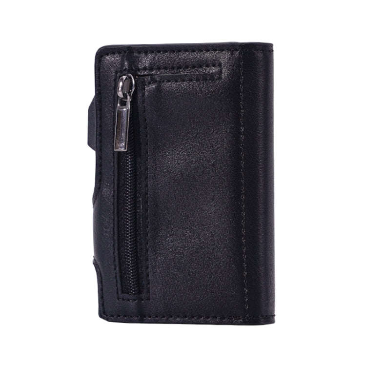 FY2405 RFID Anti-magnetic Crazy Horse Texture PU Card Bag(Black)