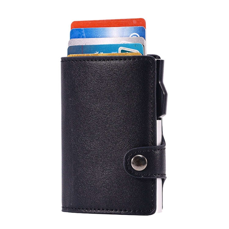 FY2405 RFID Anti-magnetic Crazy Horse Texture PU Card Bag(Black)