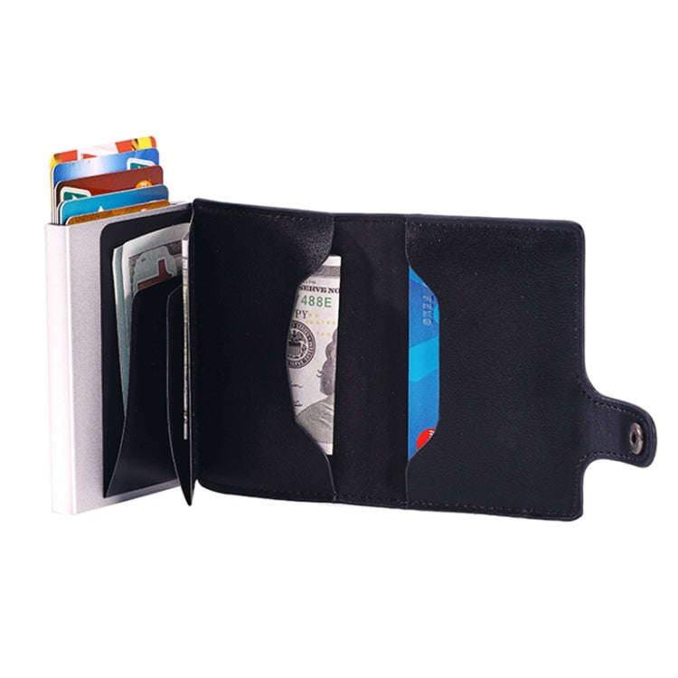 FY2405 RFID Anti-magnetic Crazy Horse Texture PU Card Bag(Black)