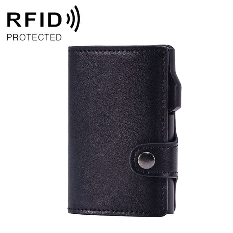 FY2405-C RFID Anti-magnetic Crazy Horse Texture PU Card Bag(Black)