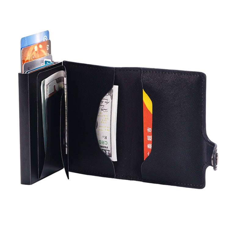FY2405-C RFID Anti-magnetic Crazy Horse Texture PU Card Bag(Black)