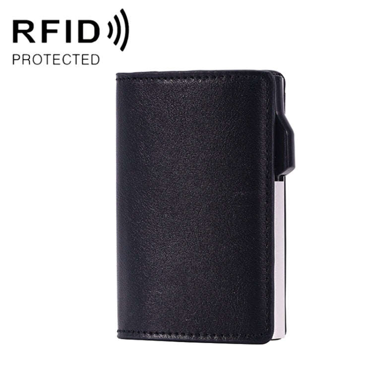 FY2406 RFID Anti-magnetic Crazy Horse Texture PU Card Bag(Black)