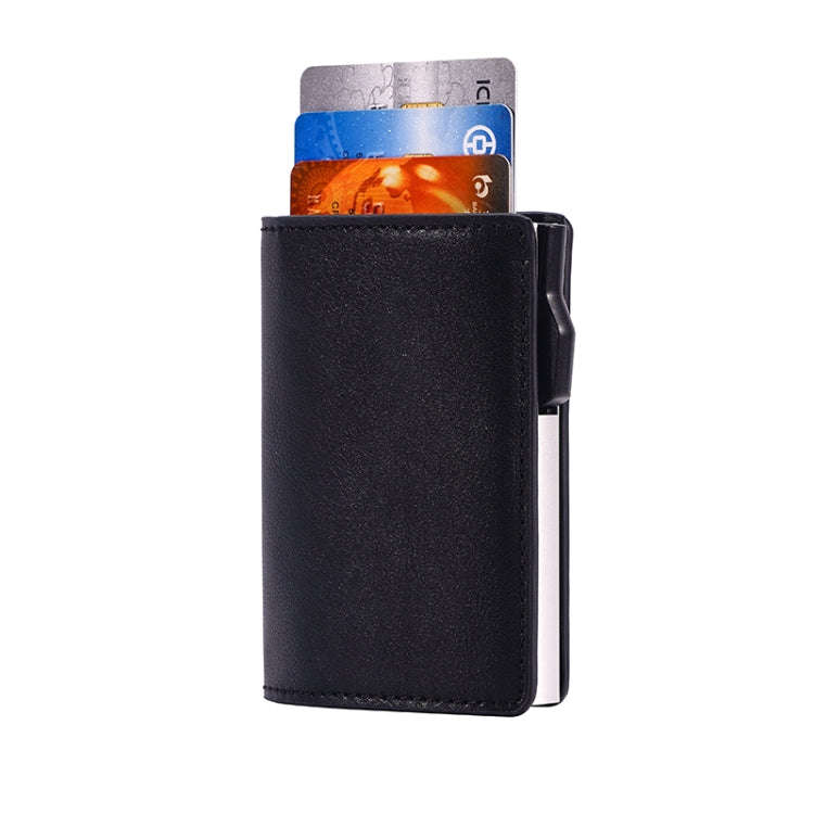 FY2406 RFID Anti-magnetic Crazy Horse Texture PU Card Bag(Black)
