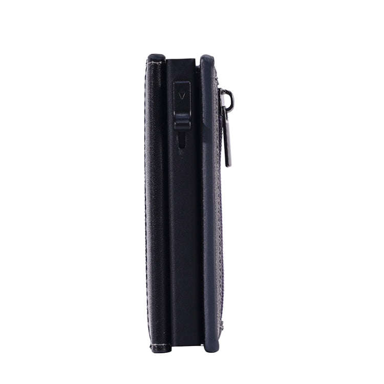 FY2409 RFID Anti-magnetic Cross Texture PU Triple Fold Card Bag(Grey)