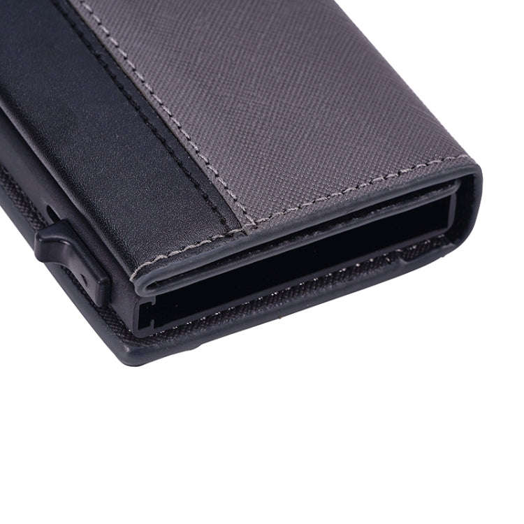 FY2409 RFID Anti-magnetic Cross Texture PU Triple Fold Card Bag(Grey)