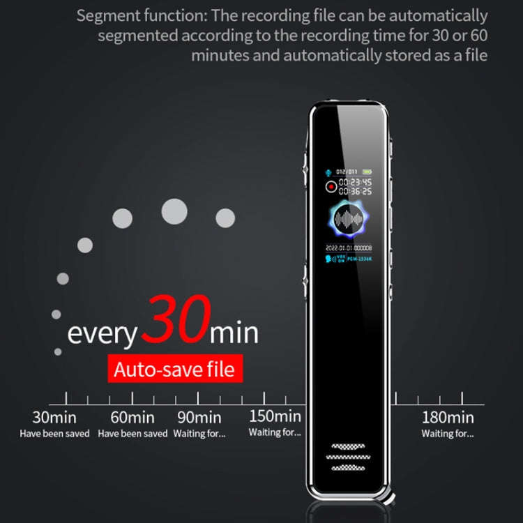 JNN Q22 HD Color Screen Stick Shape Portable Voice Recording Pen, Memory:16GB(Black)