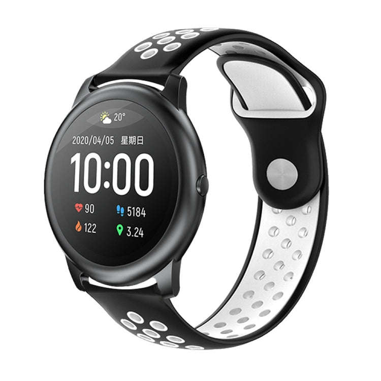 For Xiaomi Haylou Solar / LS05 Silicone Reverse Buckle Strap(Black+White)