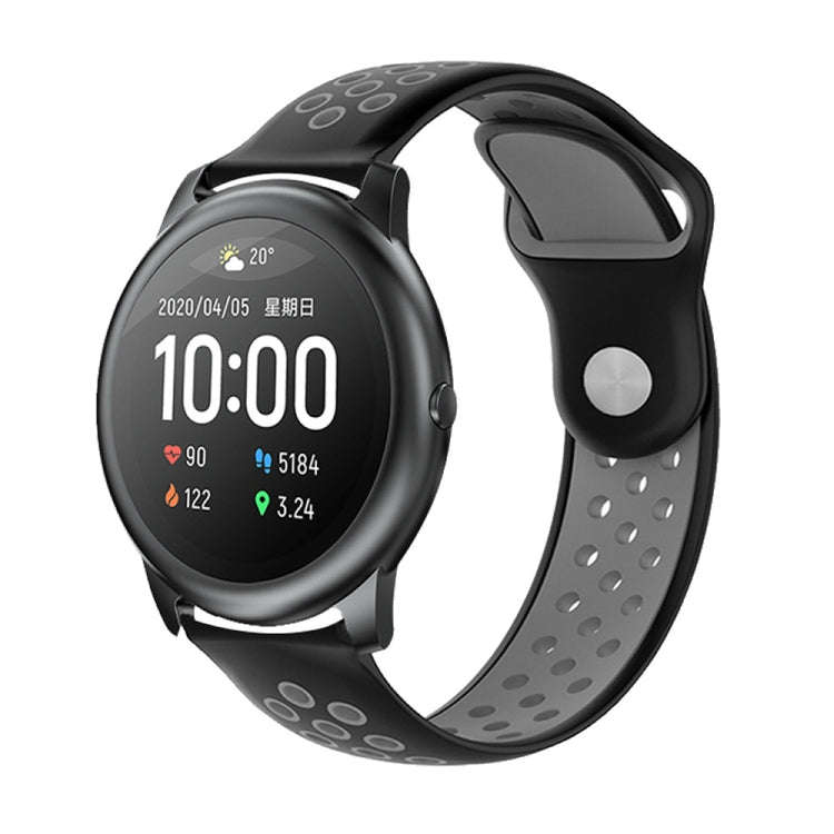 For Xiaomi Haylou Solar / LS05 Silicone Reverse Buckle Strap(Black+Grey)