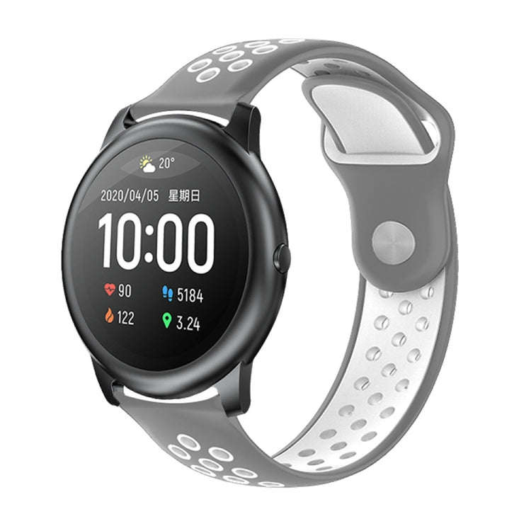 For Xiaomi Haylou Solar / LS05 Silicone Reverse Buckle Strap(Grey+White)