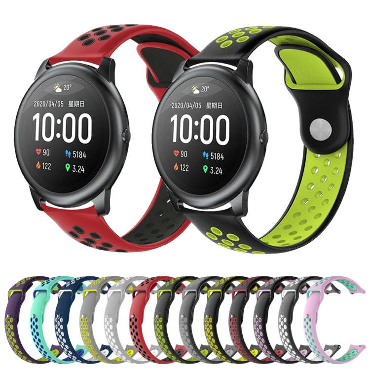 For Xiaomi Haylou Solar / LS05 Silicone Reverse Buckle Strap(Black+Yellow)