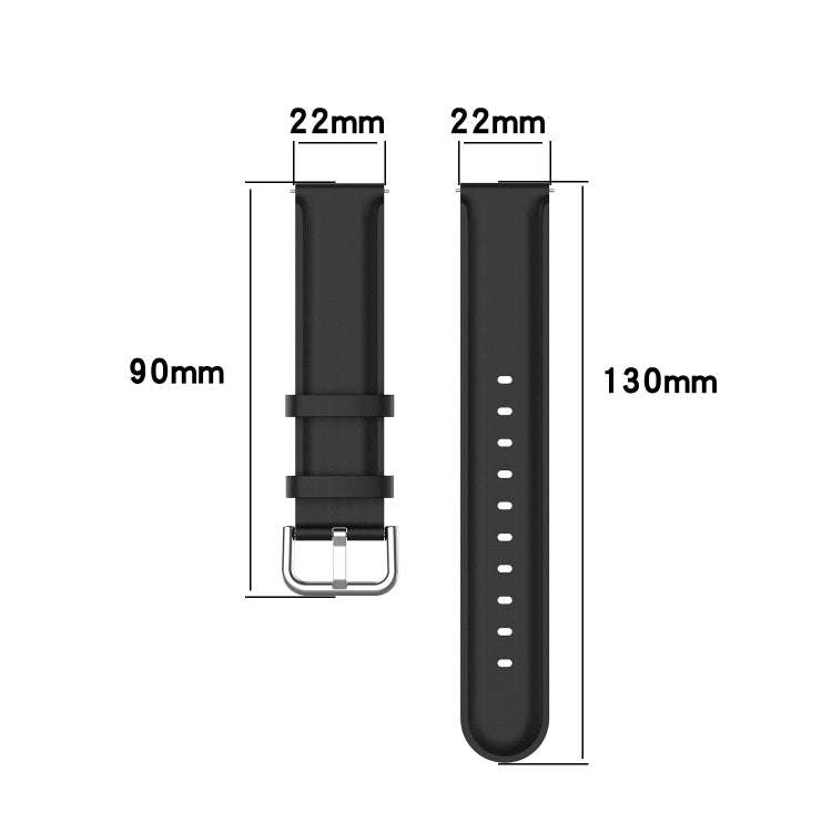 For Huawei Watch GT 2e 22mm Leather Watch Band with Round Tail Buckle(Light Blue)