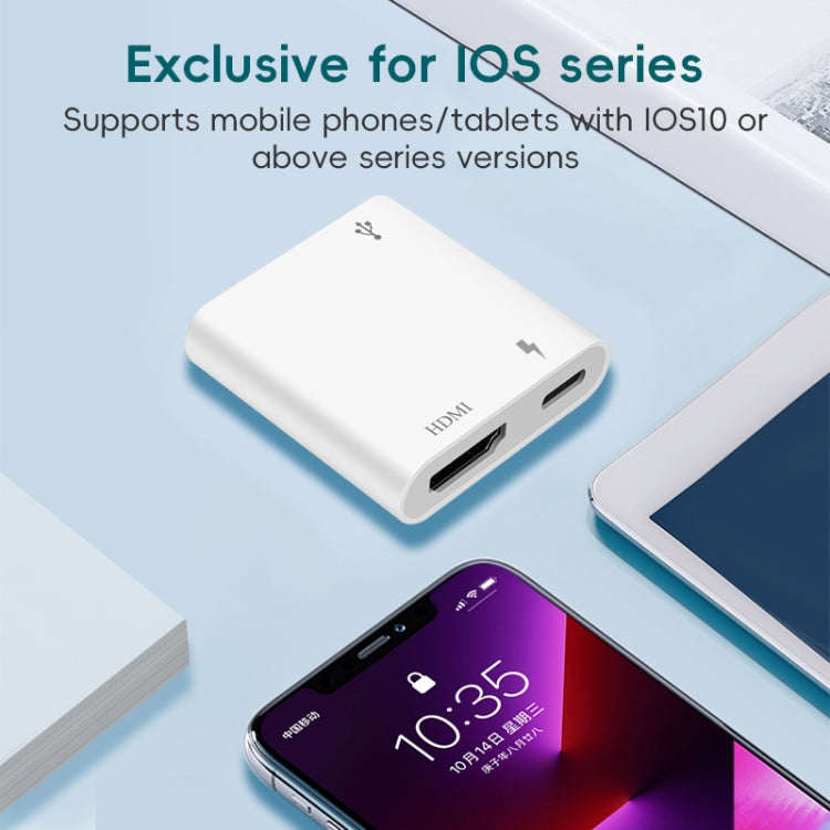 XM006 1080P iOS10.0 HDMI Mobile Phone AV Adapter(White)