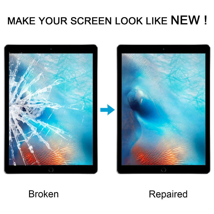 For iPad Pro 12.9 2015 Front Screen Outer Glass Lens with OCA Optically Clear Adhesive(Black)