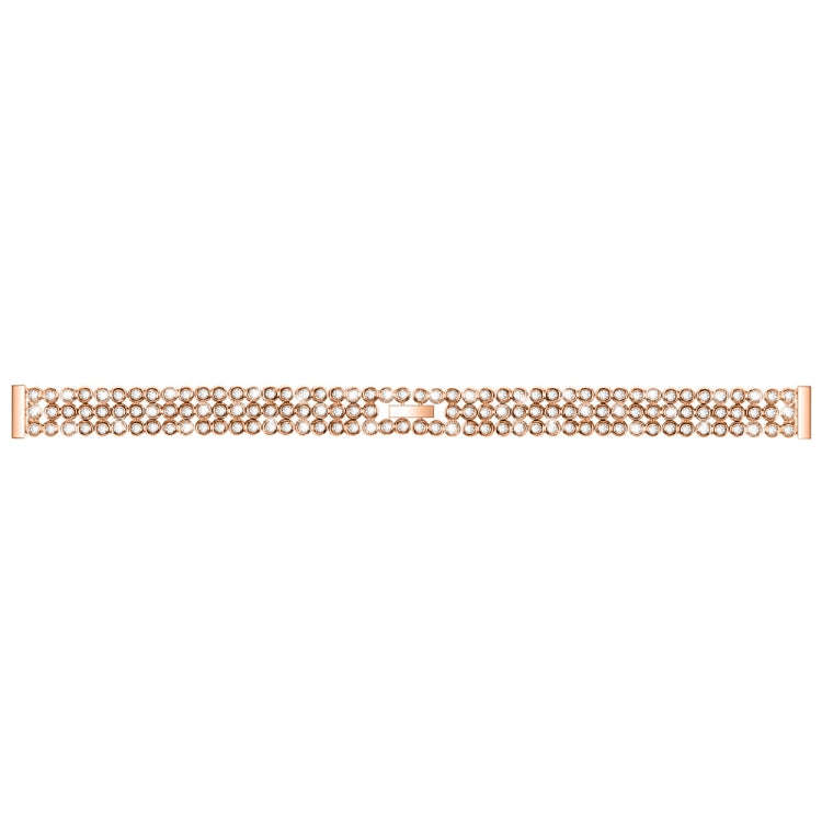 For Xiaomi Mi Band 3 / 4 Diamond-studded Stainless Steel Replacement Wrist Strap(Gold)