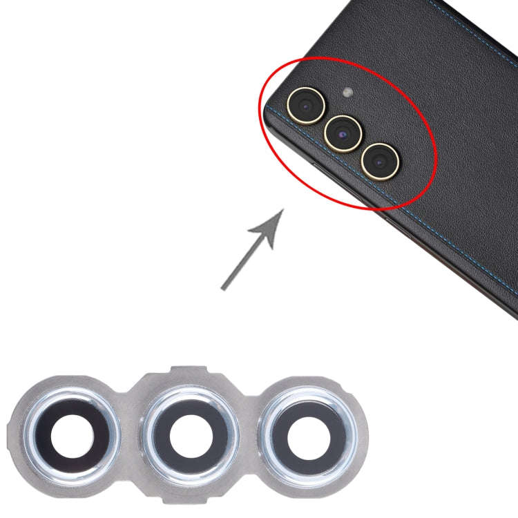 For Samsung Galaxy M55 SM-M556 10pcs Original Rear Camera Lens Cover(Silver)