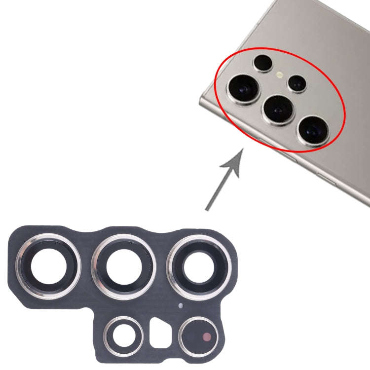 For Samsung Galaxy S24 Ultra SM-S928B 10pcs Original Rear Camera Lens Cover(Silver)